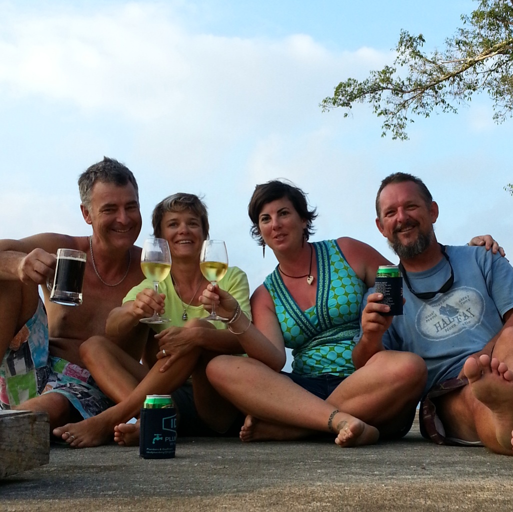 The last drink with Connie and Graeme from S/Y Inti in Port Vila